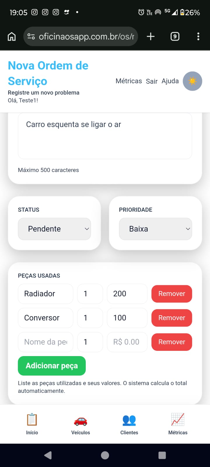 Envio de Orçamento no WhatsApp